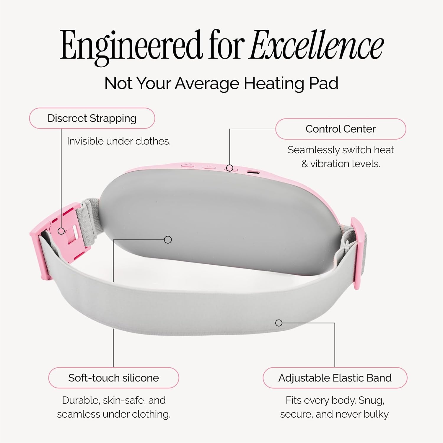 Portable Menstrual Heating Pad for Period Cramps – Rechargeable Cordless Heating Belt
