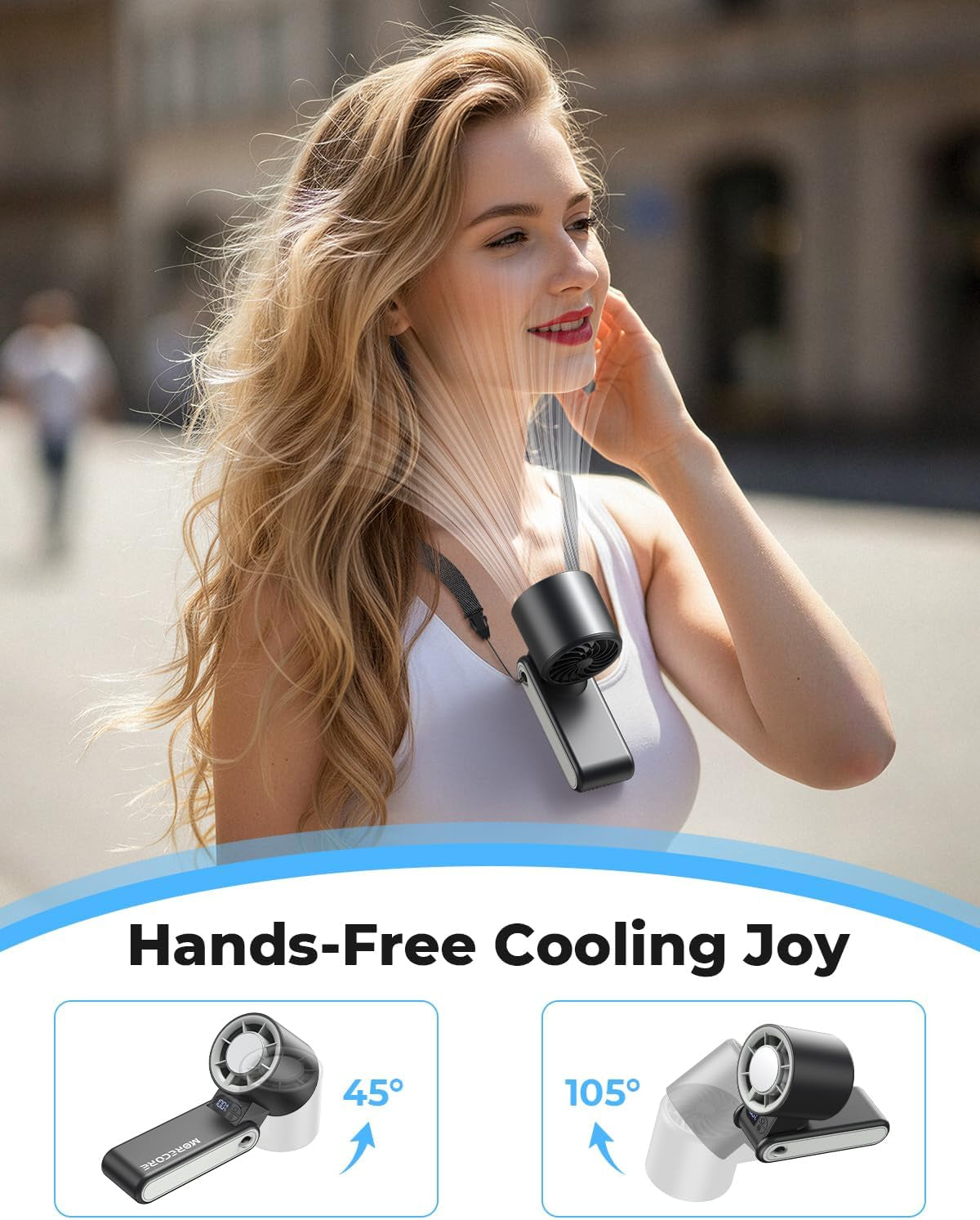 Portable Handheld Cooling Fan with Ice Plate – 5000mAh Rechargeable Personal Fan, Instant Cooling