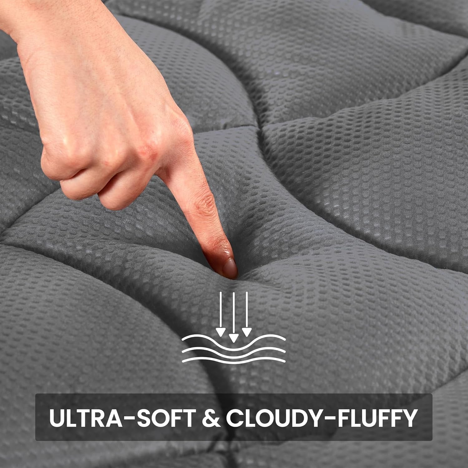 Cooling Twin Mattress Topper for Single Bed – Premium Zoned Mattress Pad Cover with Deep Pocket 8–21", Breathable Quilted Mattress Protector, Soft and Washable Bed Topper
