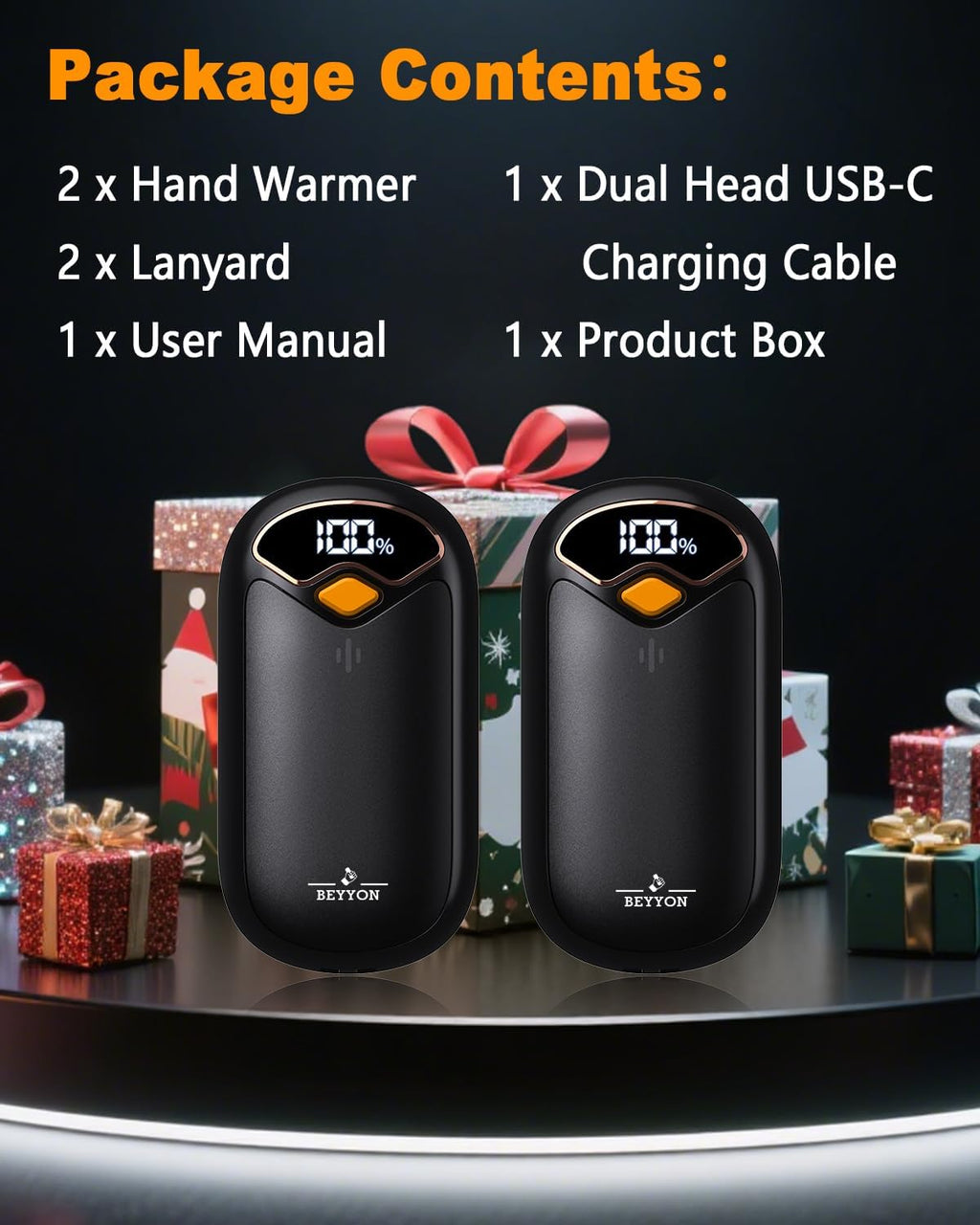 Rechargeable Electric Hand Warmers – 2-Pack Magnetic Pocket Hand Warmers