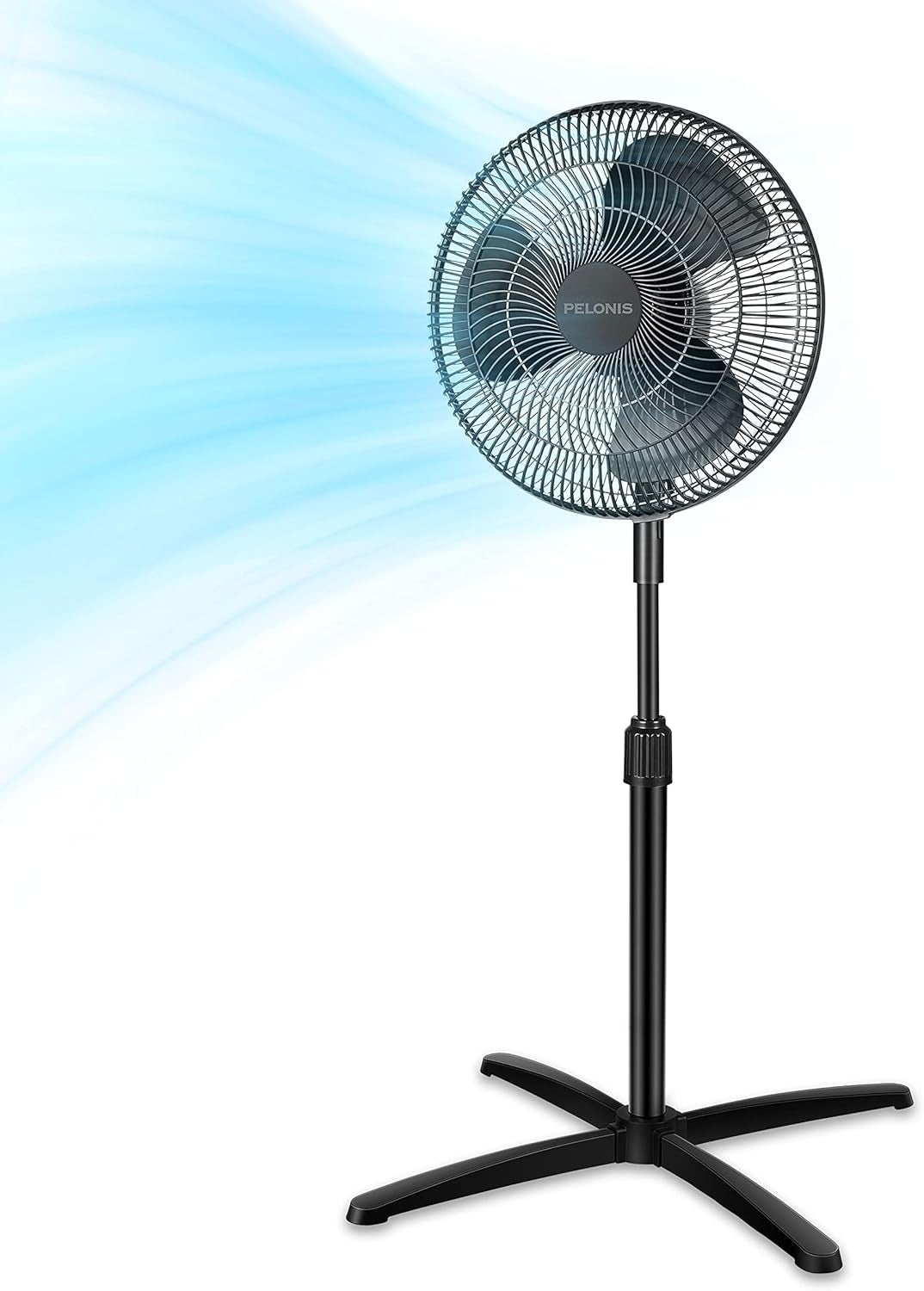 16-Inch Oscillating Pedestal Fan – Adjustable Height Standing Fan with 3 Speed Settings